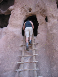 Ryan in a cave house